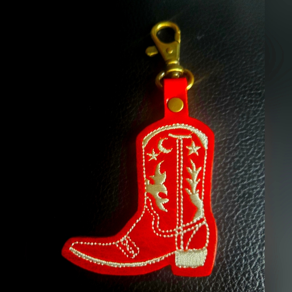 Plg Rosso Cowboy Boot Keychain